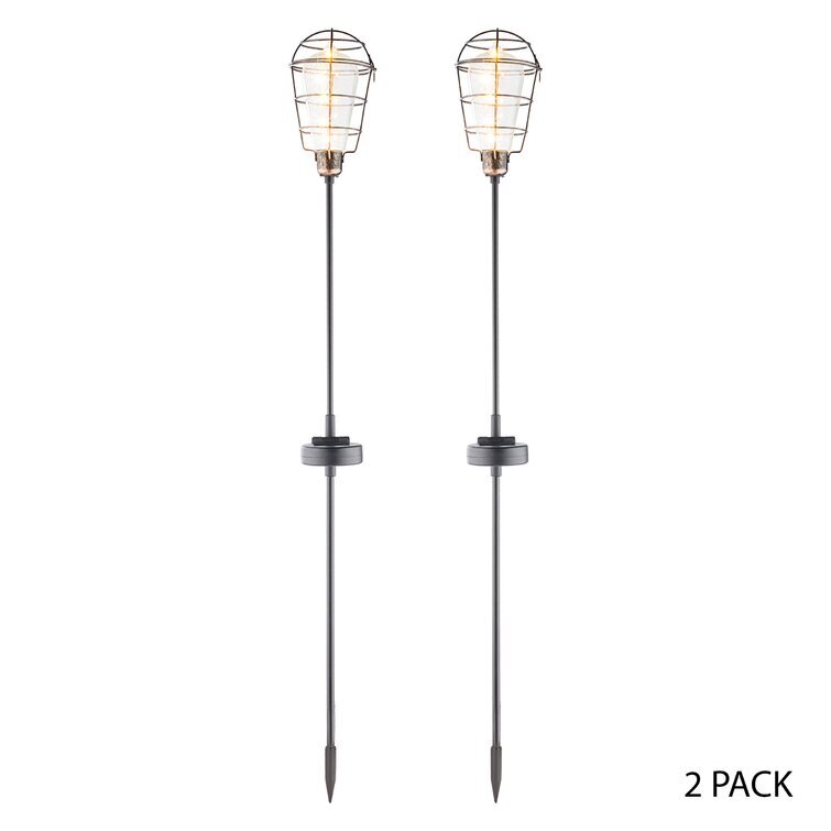 Black Solar Powered Integrated LED Metal Pathway Light Pack