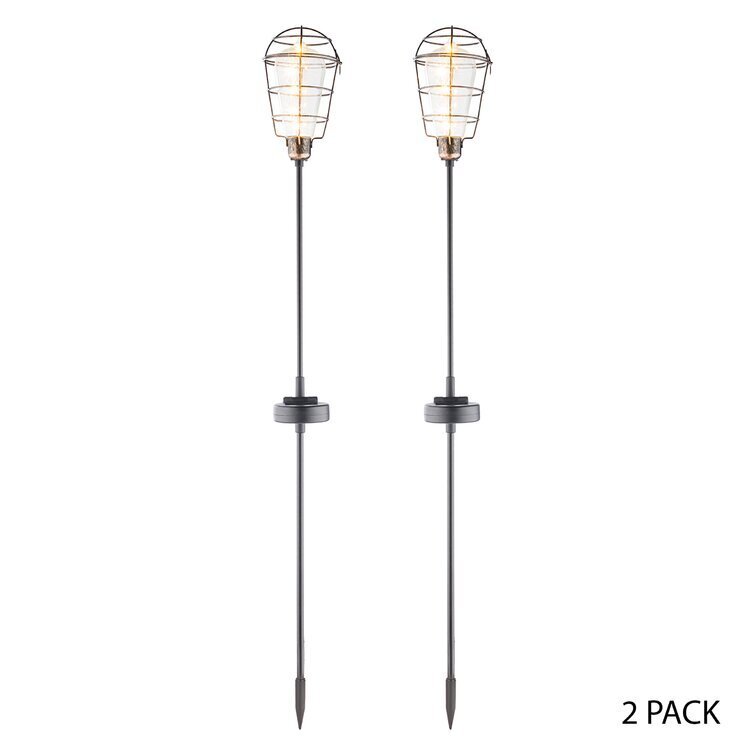 Black Solar Powered Integrated LED Metal Pathway Light Pack