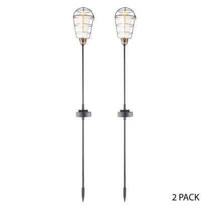 Black Solar Powered Integrated LED Metal Pathway Light Pack