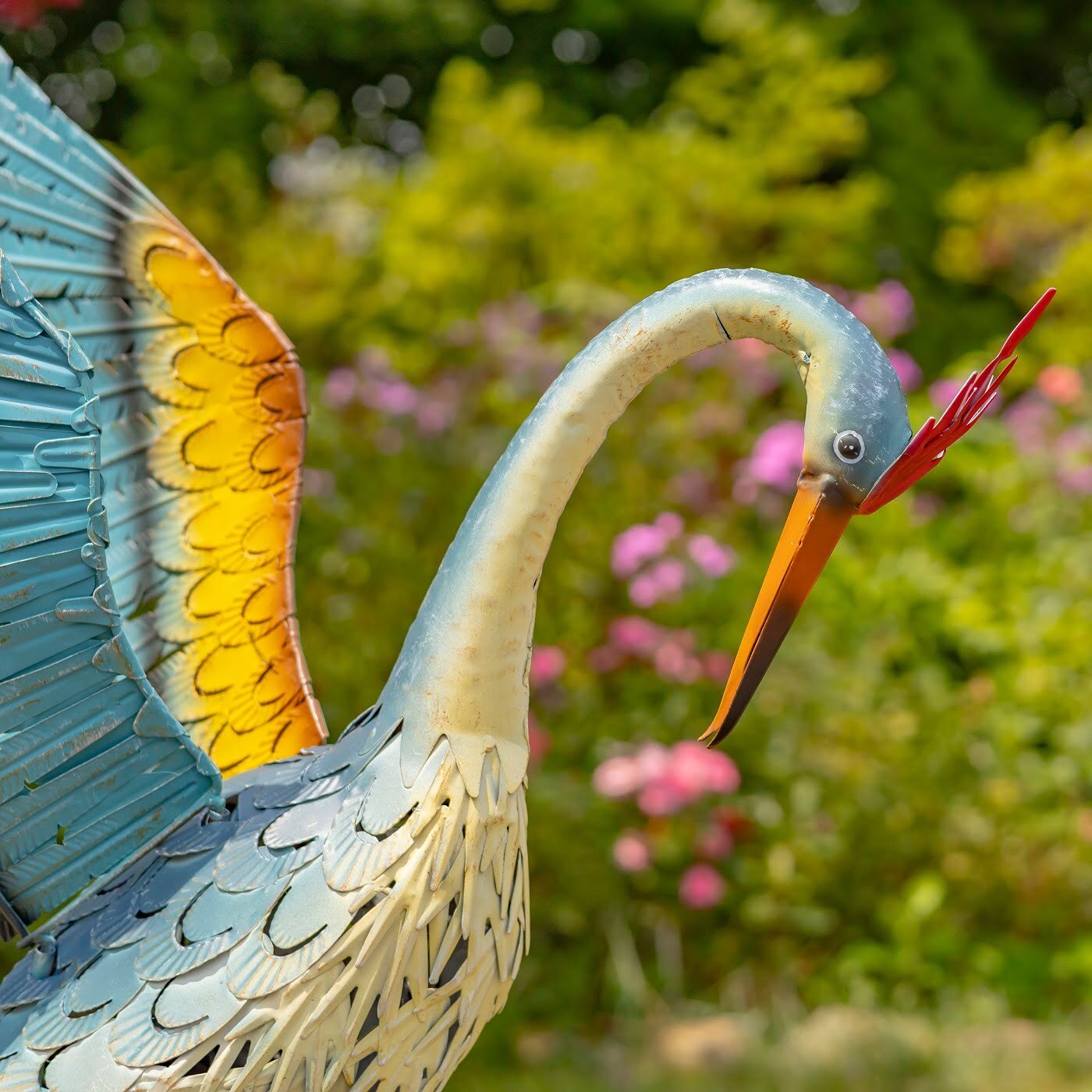 Set of 2 Large/Small Iron Dancing Cranes