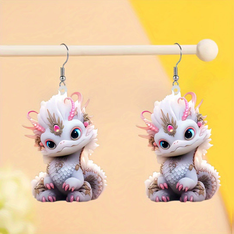 Multicolor Dragon Baby Charm Earrings Set🦖