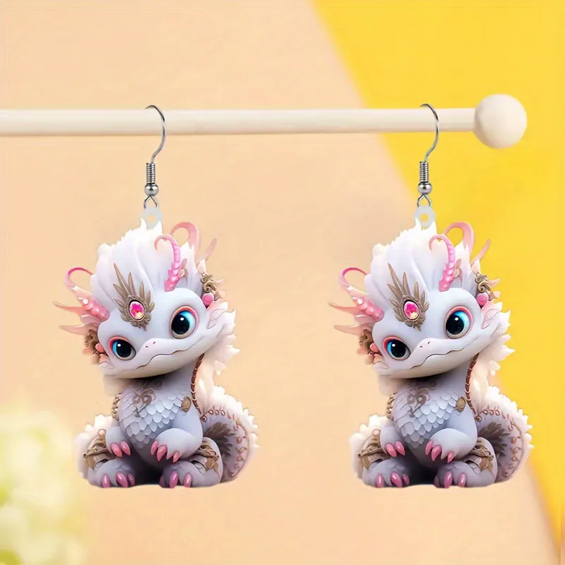 Multicolor Dragon Baby Charm Earrings Set🦖
