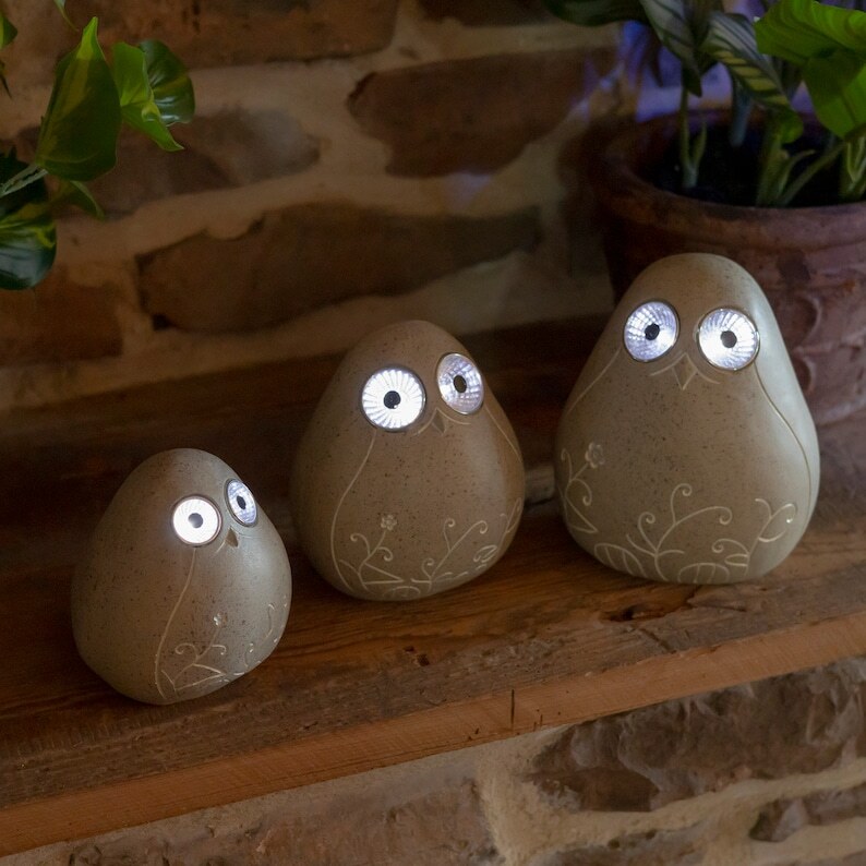 Set of 3 Solar Birds with Light up Eyes In Assorted Colors