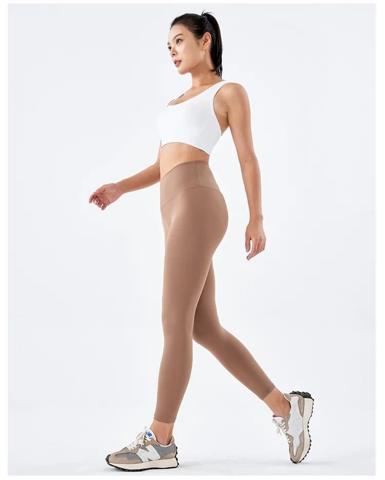 NUCBN high waist nude no embarrassing line yoga pants women's elastic tight hip lifting sports fitness leggings