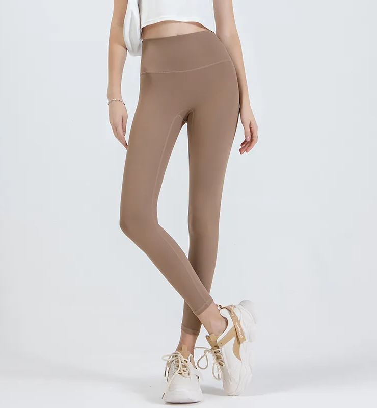 NUCBN high waist nude no embarrassing line yoga pants women's elastic tight hip lifting sports fitness leggings