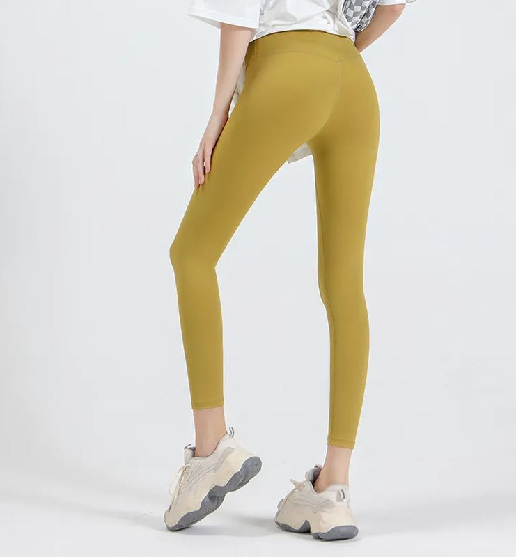 NUCBN high waist nude no embarrassing line yoga pants women's elastic tight hip lifting sports fitness leggings