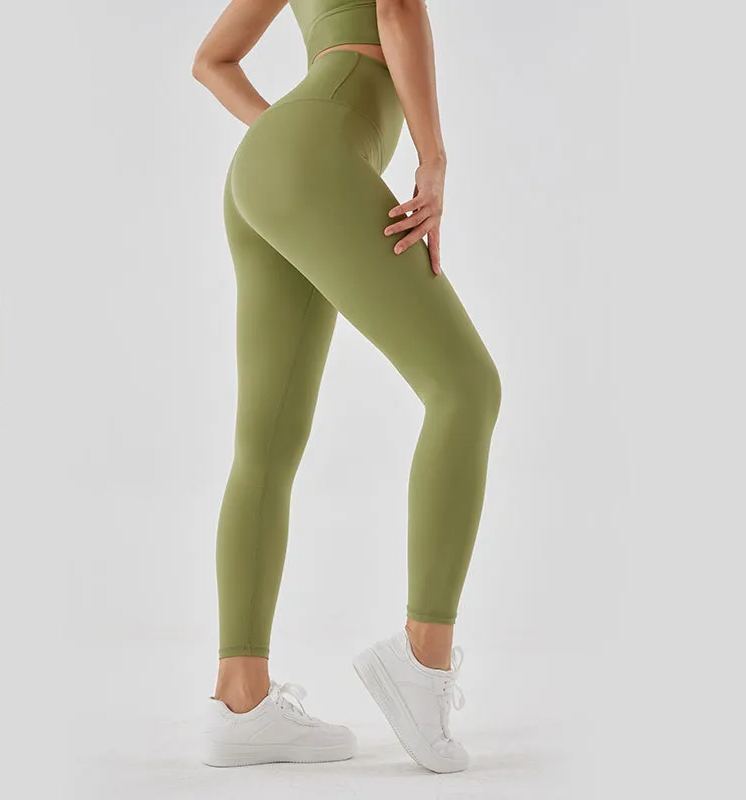 NUCBN high waist nude no embarrassing line yoga pants women's elastic tight hip lifting sports fitness leggings