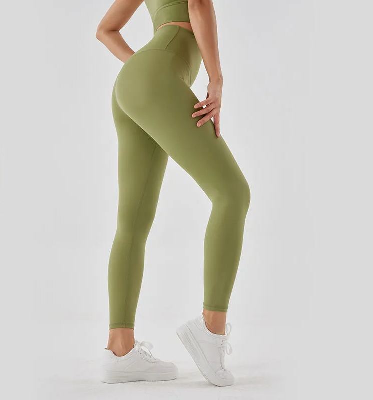 NUCBN high waist nude no embarrassing line yoga pants women's elastic tight hip lifting sports fitness leggings