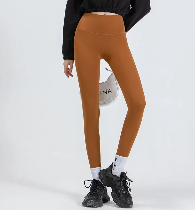 NUCBN high waist nude no embarrassing line yoga pants women's elastic tight hip lifting sports fitness leggings