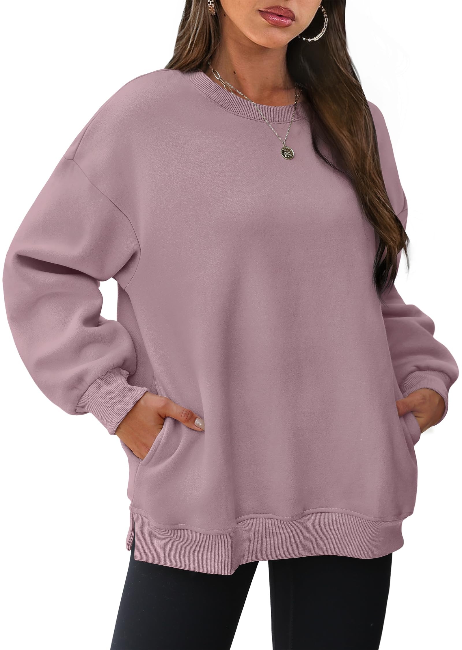 Oversized Crewneck Sweatshirts with Pockets