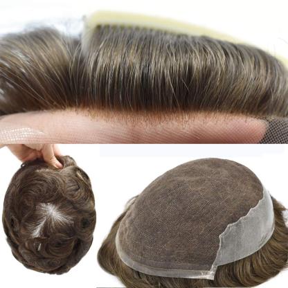 Q6 French(Swiss) Lace Front and Center Thin Skin Back&Sides Bleach Knots Durable Breathable