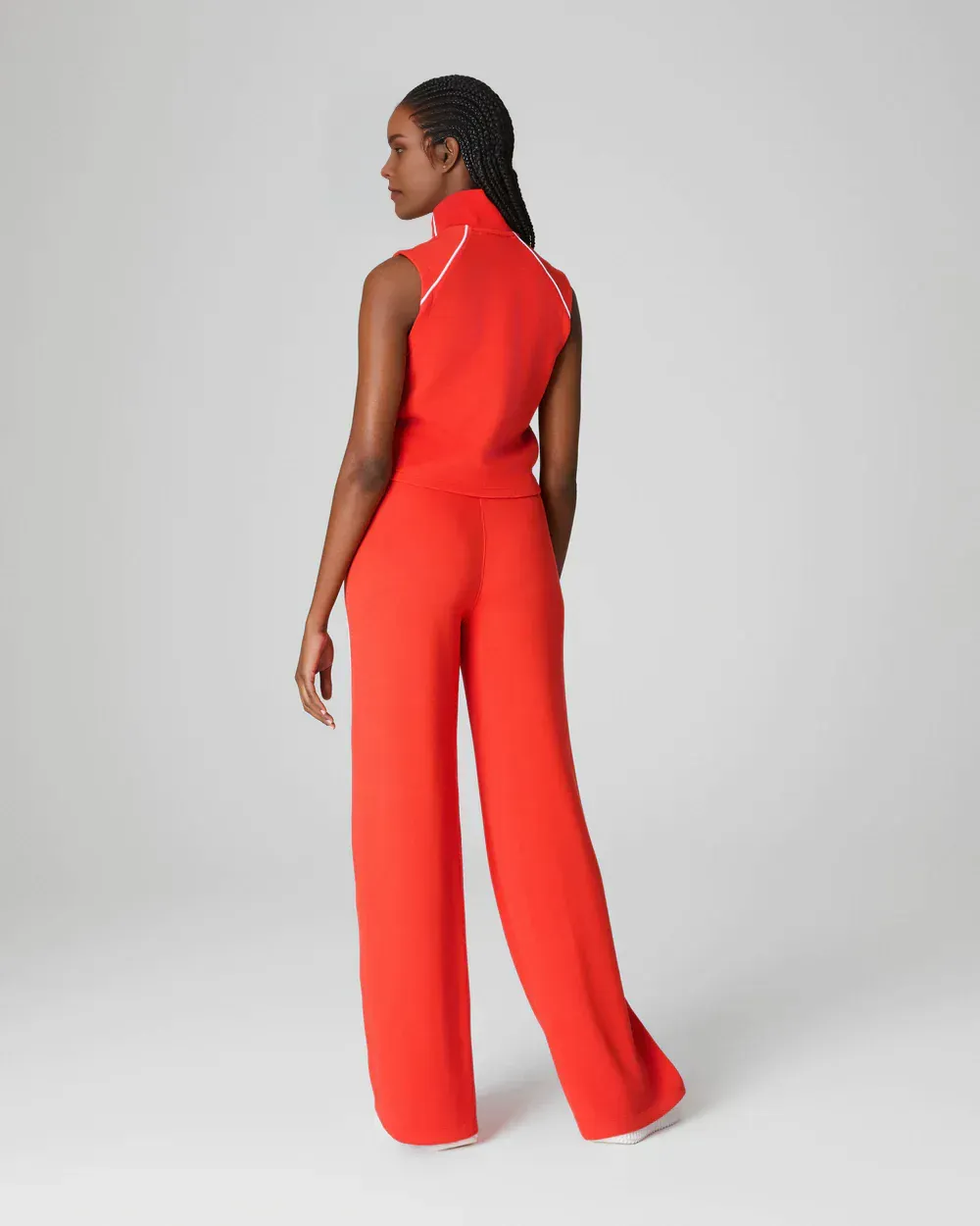 Modal Pique Sleeveless Mockneck Jumpsuit (Buy 2 Free Shipping)