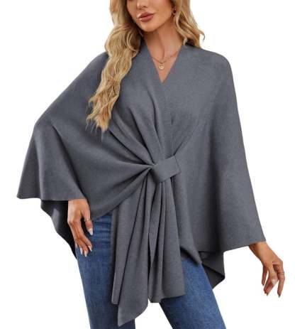 🎁LAST DAY 49% OFF-Elegant Shawl Wraps Soft Open Front Poncho Sweater