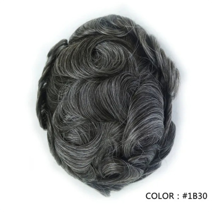 Swiss Lace Hairpieces Brethable Durable Lace Bleached Knots Super Soft Mens Wig