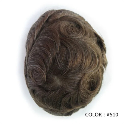 Swiss Lace Hairpieces Brethable Durable Lace Bleached Knots Super Soft Mens Wig