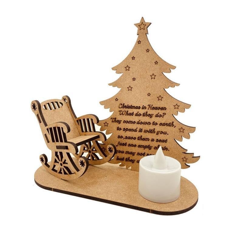 🔥LAST DAY SALE 75% OFF🔥 - Handmade Wooden Christmas Memorial Candle Decoration