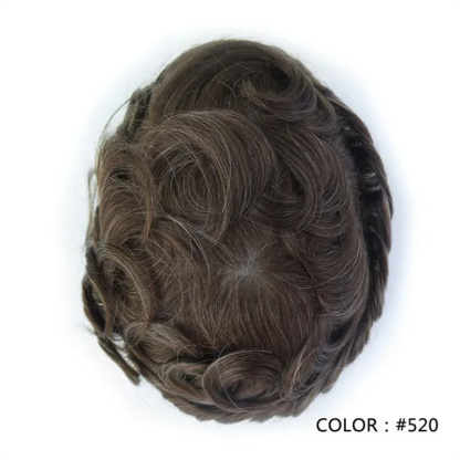 Swiss Lace Hairpieces Brethable Durable Lace Bleached Knots Super Soft Mens Wig