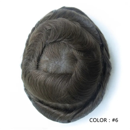 Swiss Lace Hairpieces Brethable Durable Lace Bleached Knots Super Soft Mens Wig