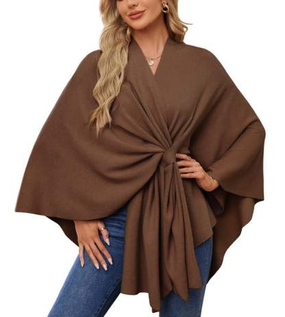 🎁LAST DAY 49% OFF-Elegant Shawl Wraps Soft Open Front Poncho Sweater