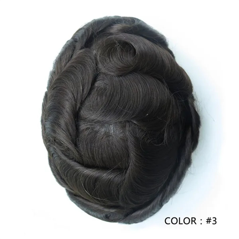 Swiss Lace Hairpieces Brethable Durable Lace Bleached Knots Super Soft Mens Wig