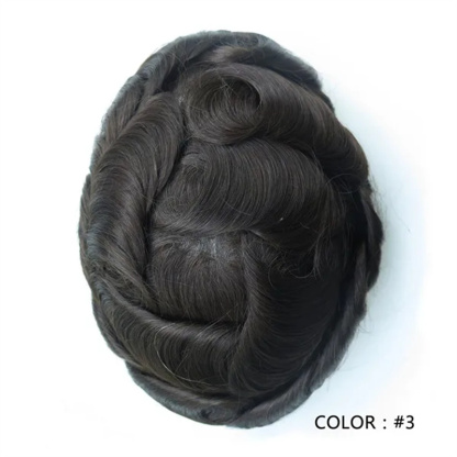 Swiss Lace Hairpieces Brethable Durable Lace Bleached Knots Super Soft Mens Wig