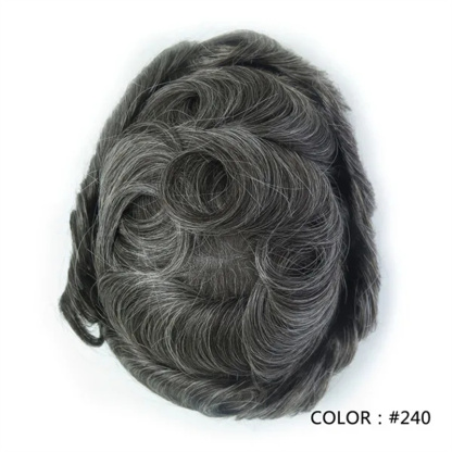 Swiss Lace Hairpieces Brethable Durable Lace Bleached Knots Super Soft Mens Wig