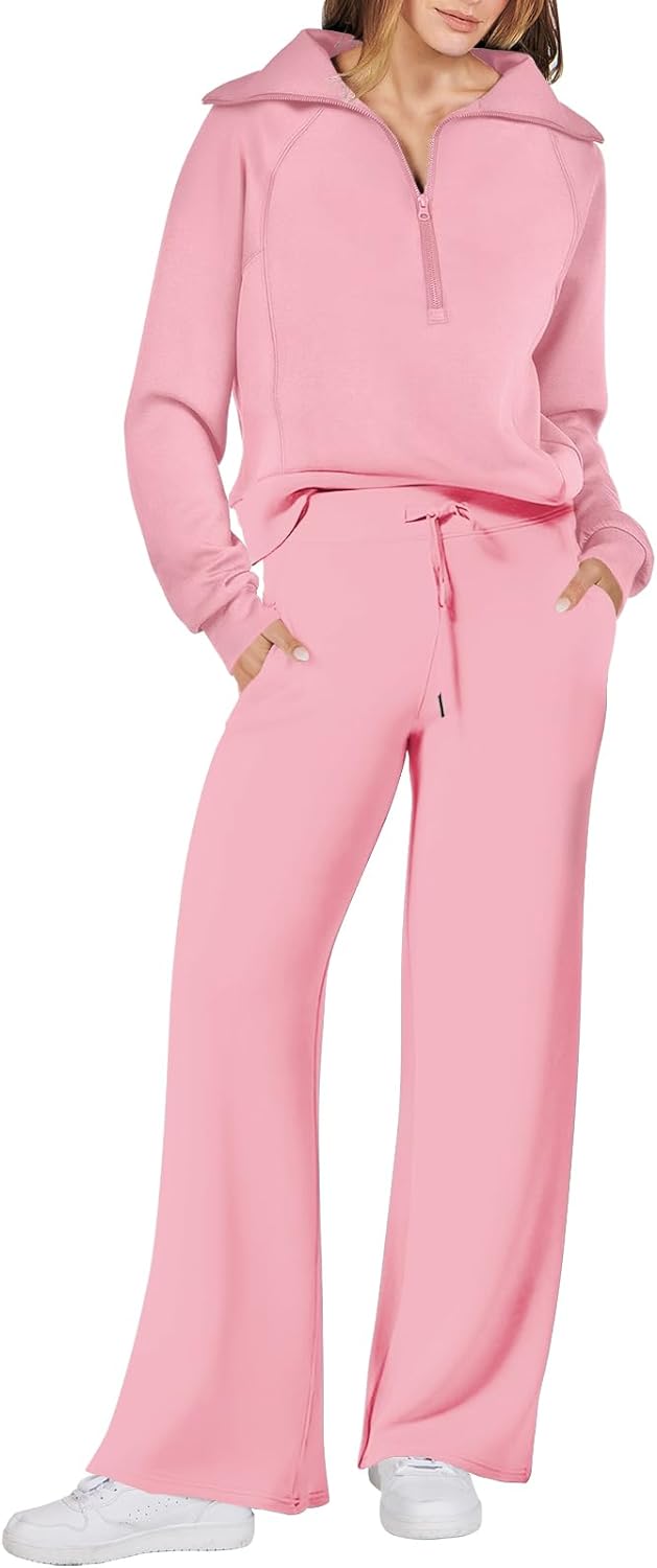 ANRABESS Women 2 Piece Outfits Sweatsuit Oversized Sweatshirt Sweatpants Tracksuit Sweat Lounge Matching Set 2024 Fall Trendy