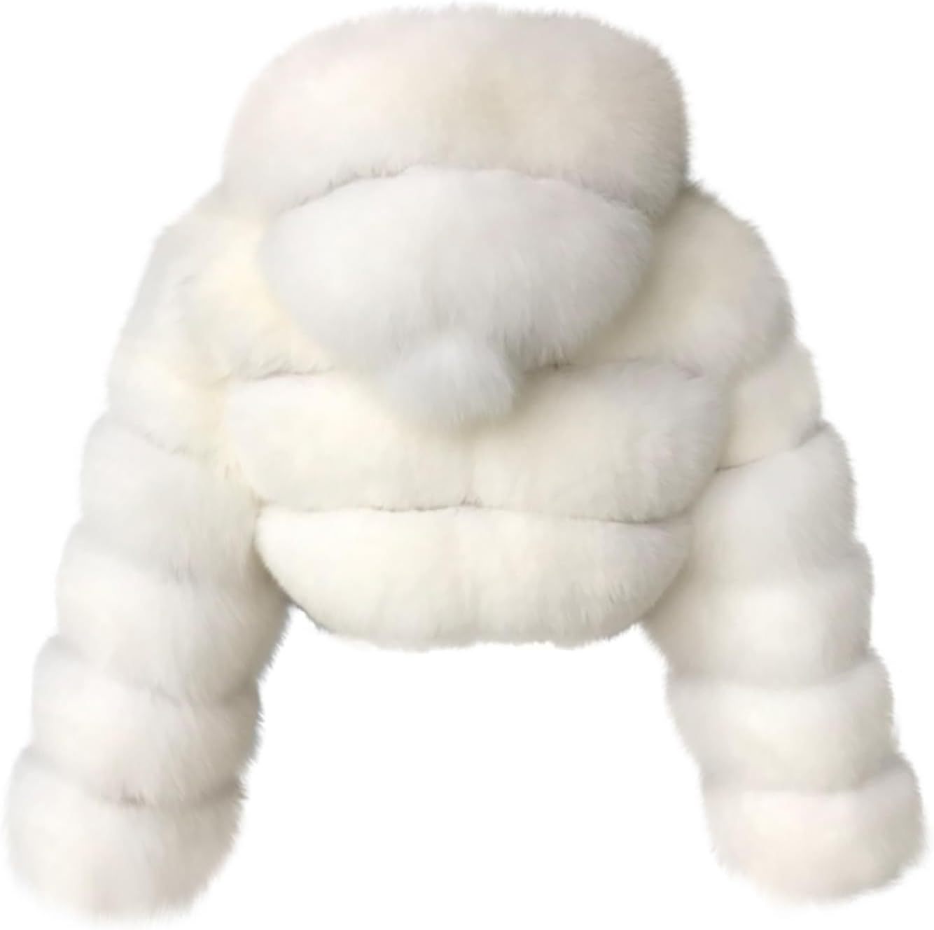Women's Crop Fur Coat Plain Faux Fur Quilted Jacket Thick Warm Winter Jacket Teenager Girls Fur Jacket Zip Up Jacket Coat Faux Fur Jacket Long Sleeve Winter Coat Cuddly Jacket Winter Fur Coat