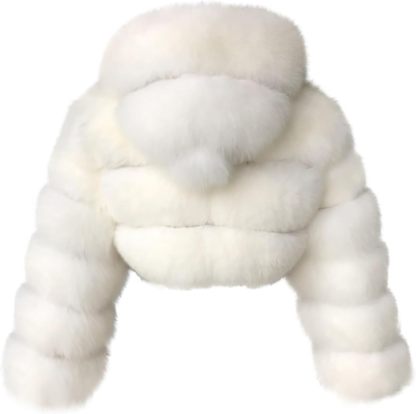 Women's Crop Fur Coat Plain Faux Fur Quilted Jacket Thick Warm Winter Jacket Teenager Girls Fur Jacket Zip Up Jacket Coat Faux Fur Jacket Long Sleeve Winter Coat Cuddly Jacket Winter Fur Coat