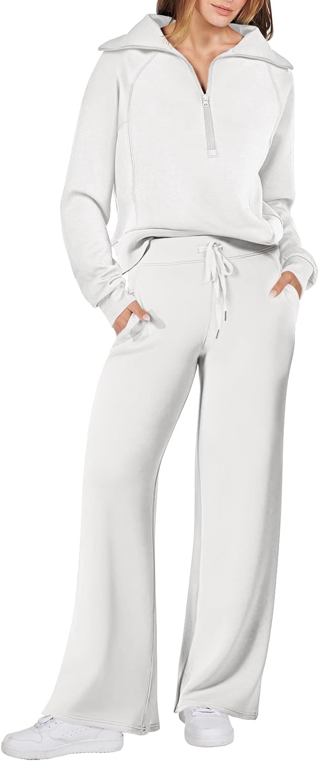 ANRABESS Women 2 Piece Outfits Sweatsuit Oversized Sweatshirt Sweatpants Tracksuit Sweat Lounge Matching Set 2024 Fall Trendy