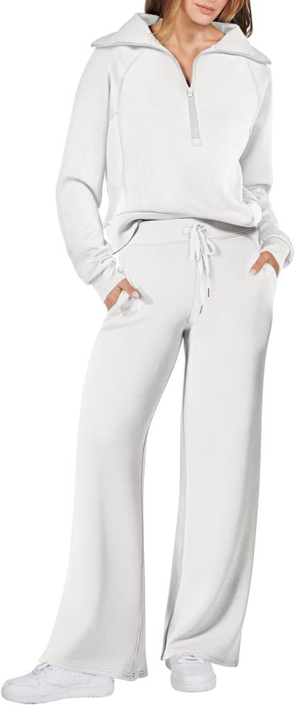 ANRABESS Women 2 Piece Outfits Sweatsuit Oversized Sweatshirt Sweatpants Tracksuit Sweat Lounge Matching Set 2024 Fall Trendy
