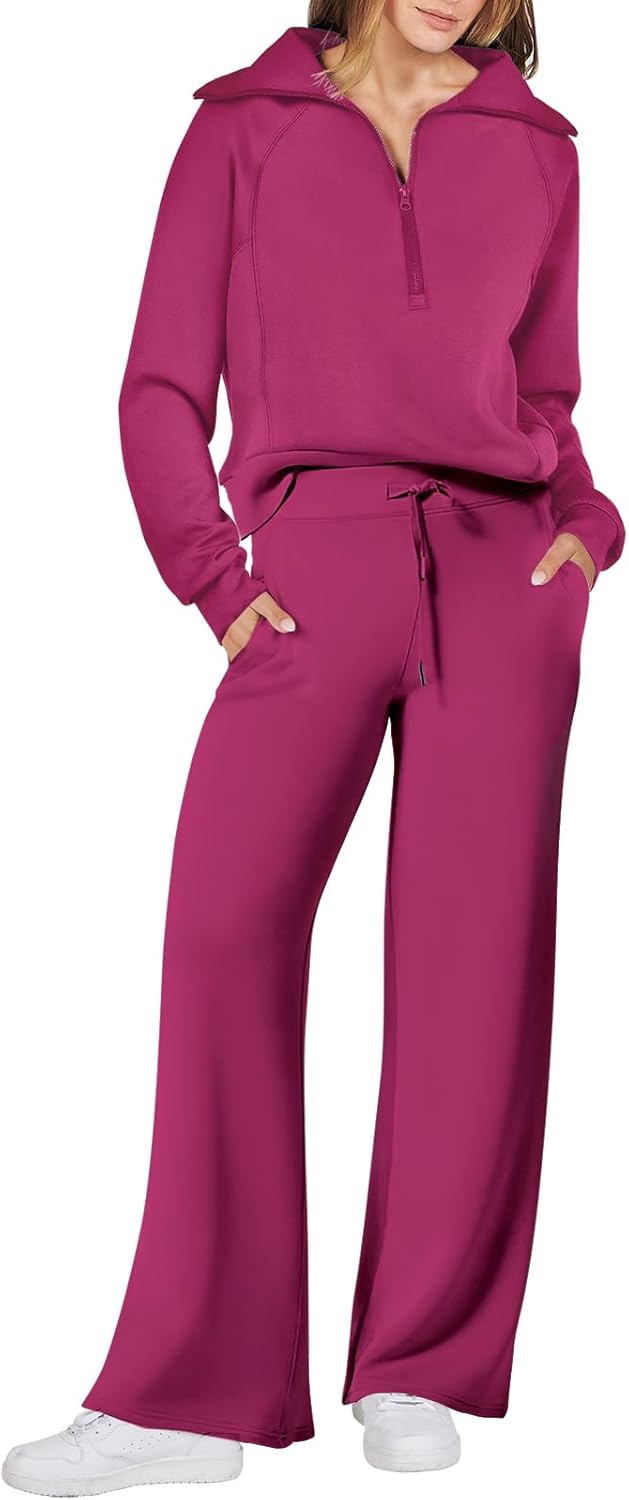 ANRABESS Women 2 Piece Outfits Sweatsuit Oversized Sweatshirt Sweatpants Tracksuit Sweat Lounge Matching Set 2024 Fall Trendy