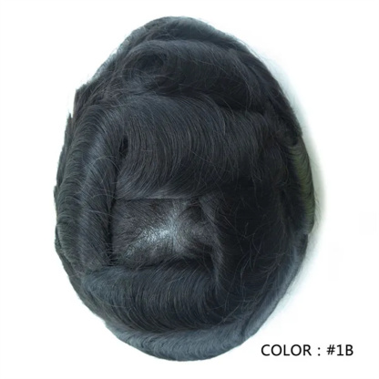 Swiss Lace Hairpieces Brethable Durable Lace Bleached Knots Super Soft Mens Wig