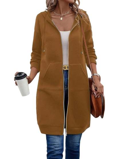 Women Casual Zip up Fleece Hoodies