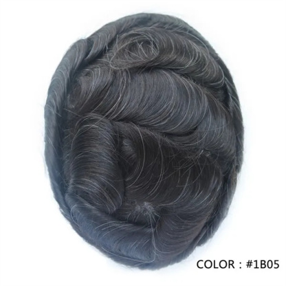 Swiss Lace Hairpieces Brethable Durable Lace Bleached Knots Super Soft Mens Wig