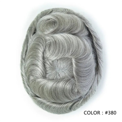 Swiss Lace Hairpieces Brethable Durable Lace Bleached Knots Super Soft Mens Wig