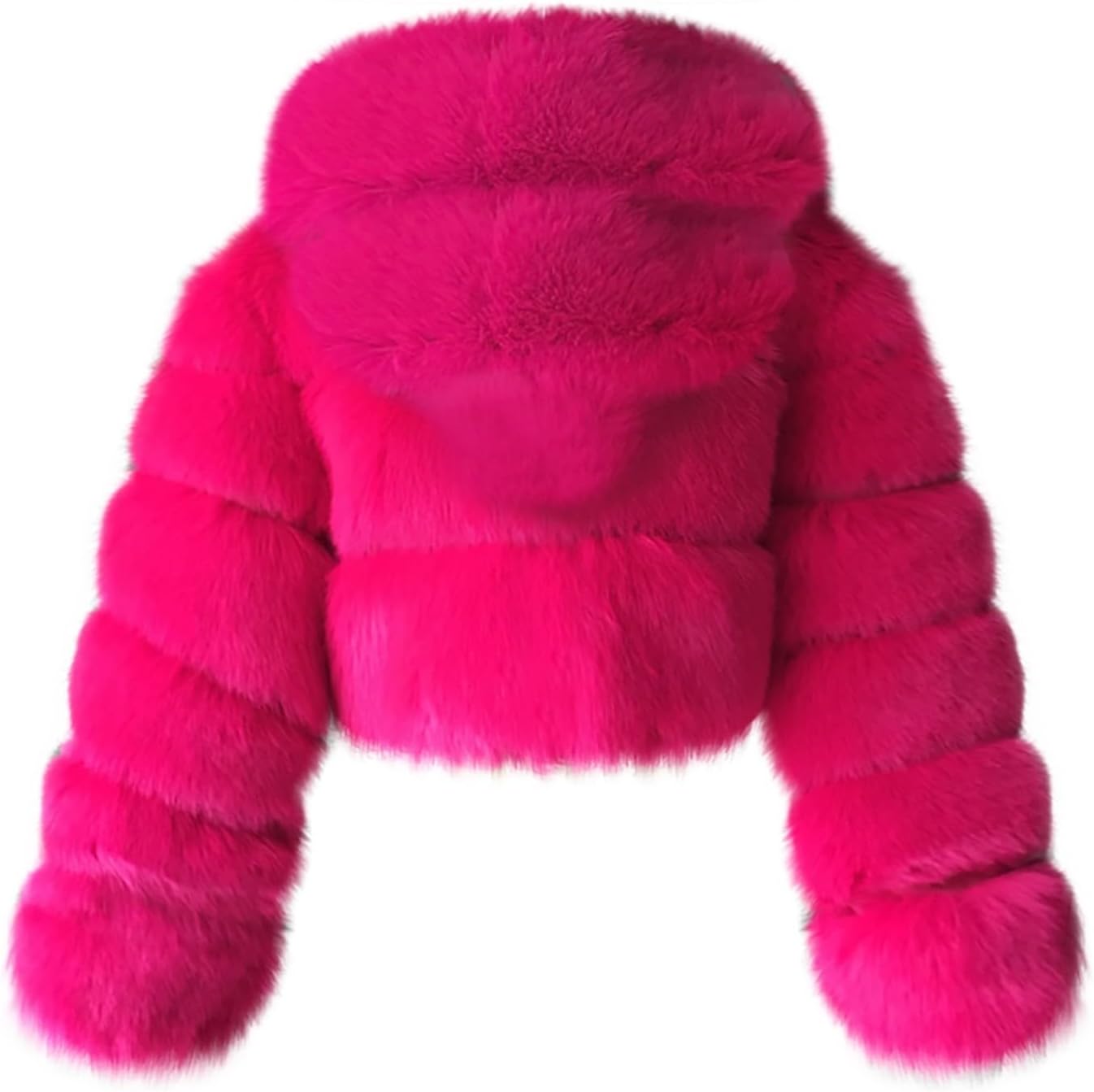 Women's Crop Fur Coat Plain Faux Fur Quilted Jacket Thick Warm Winter Jacket Teenager Girls Fur Jacket Zip Up Jacket Coat Faux Fur Jacket Long Sleeve Winter Coat Cuddly Jacket Winter Fur Coat