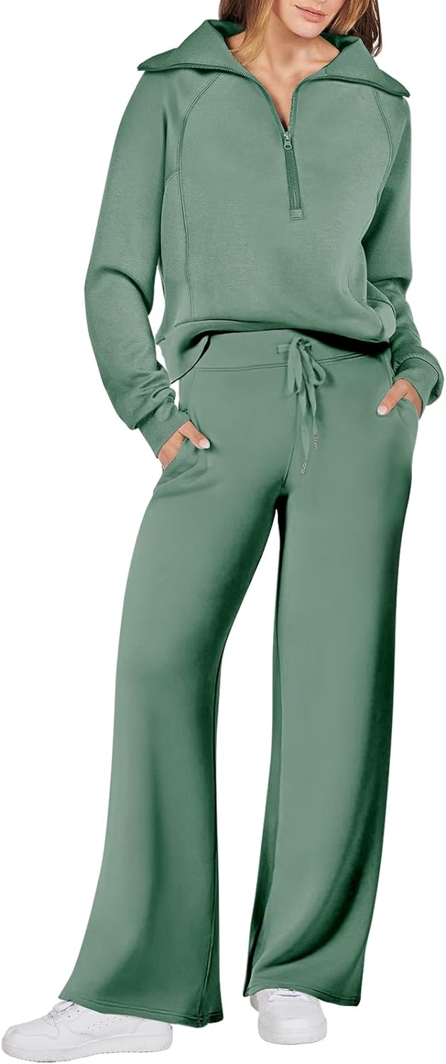 ANRABESS Women 2 Piece Outfits Sweatsuit Oversized Sweatshirt Sweatpants Tracksuit Sweat Lounge Matching Set 2024 Fall Trendy