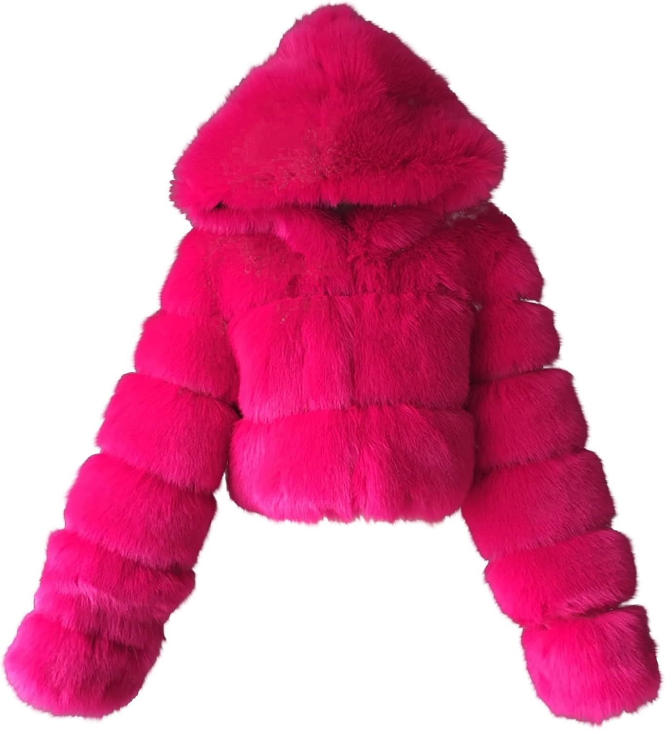 Women's Crop Fur Coat Plain Faux Fur Quilted Jacket Thick Warm Winter Jacket Teenager Girls Fur Jacket Zip Up Jacket Coat Faux Fur Jacket Long Sleeve Winter Coat Cuddly Jacket Winter Fur Coat