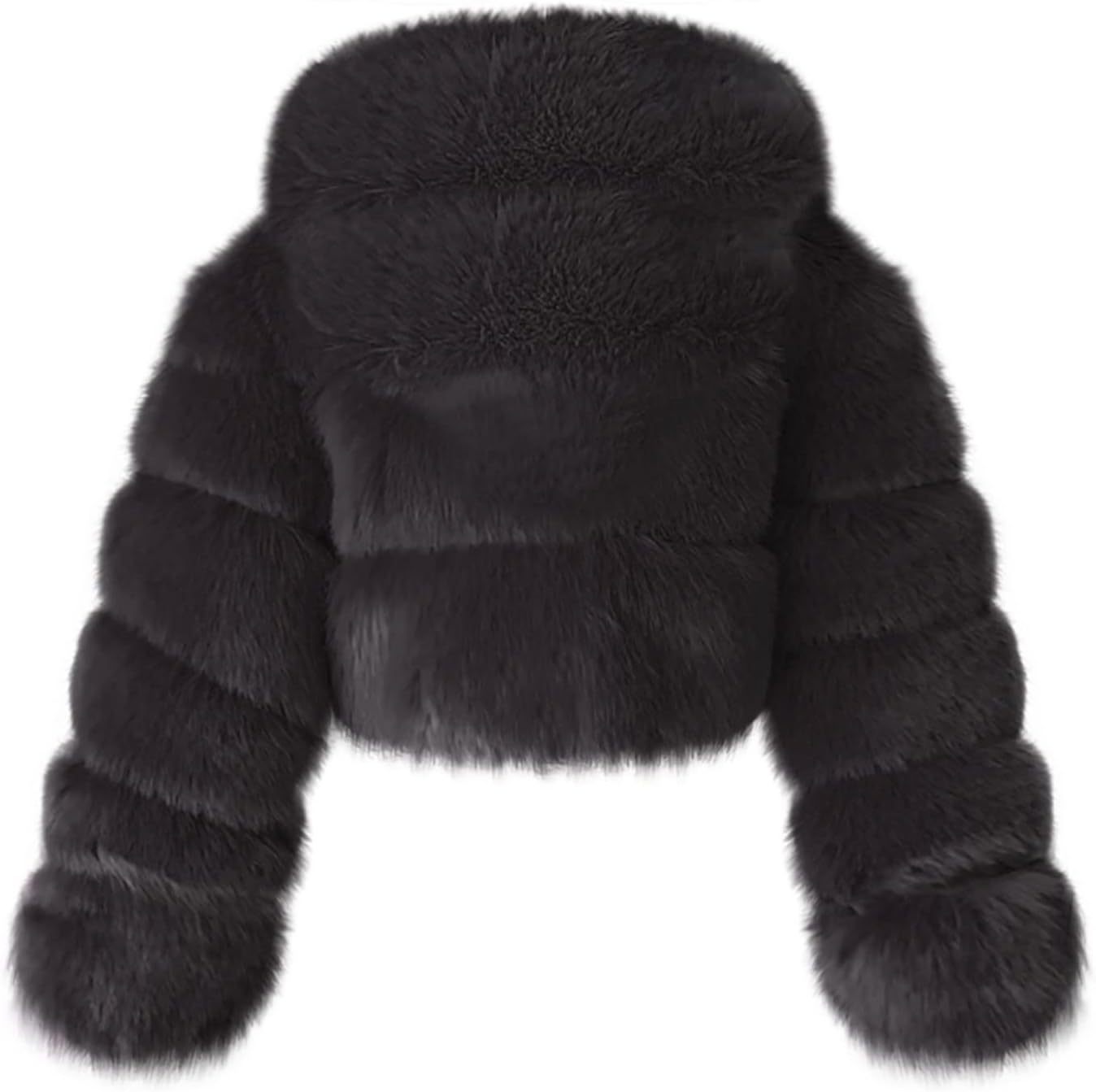 Women's Crop Fur Coat Plain Faux Fur Quilted Jacket Thick Warm Winter Jacket Teenager Girls Fur Jacket Zip Up Jacket Coat Faux Fur Jacket Long Sleeve Winter Coat Cuddly Jacket Winter Fur Coat