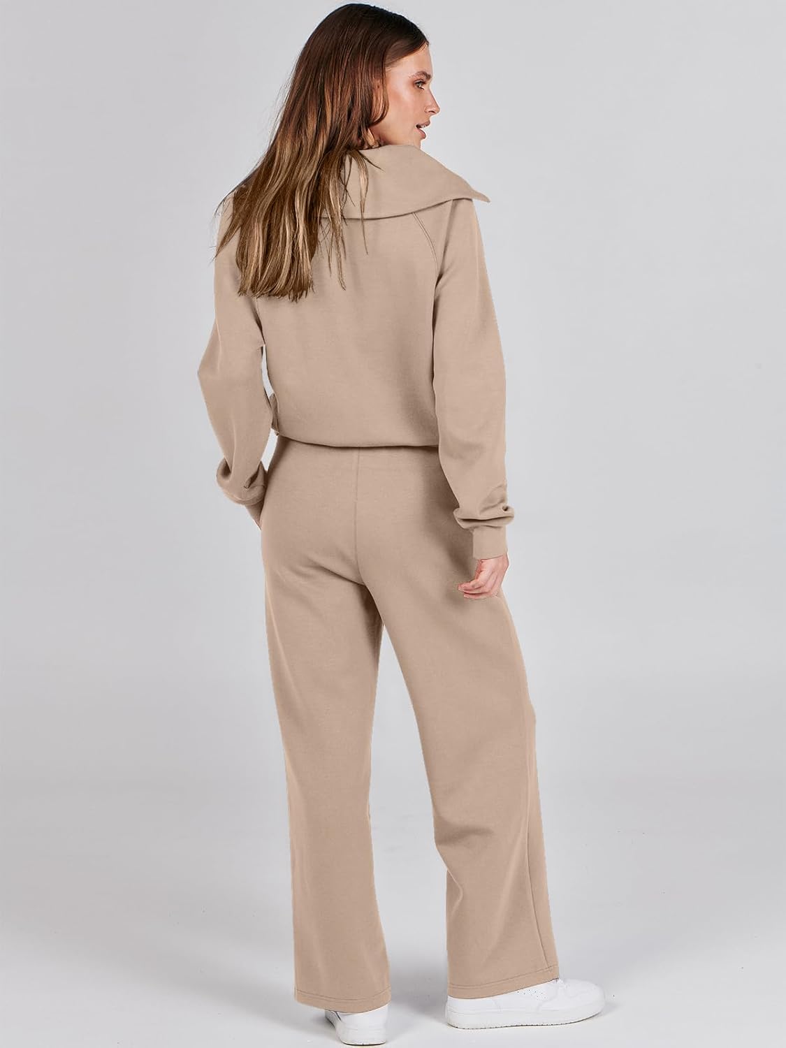 ANRABESS Women 2 Piece Outfits Sweatsuit Oversized Sweatshirt Sweatpants Tracksuit Sweat Lounge Matching Set 2024 Fall Trendy