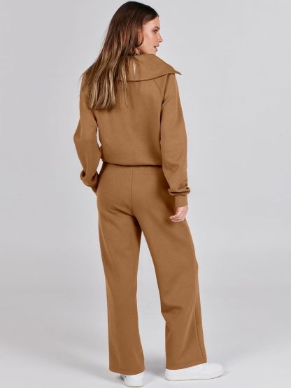 ANRABESS Women 2 Piece Outfits Sweatsuit Oversized Sweatshirt Sweatpants Tracksuit Sweat Lounge Matching Set 2024 Fall Trendy
