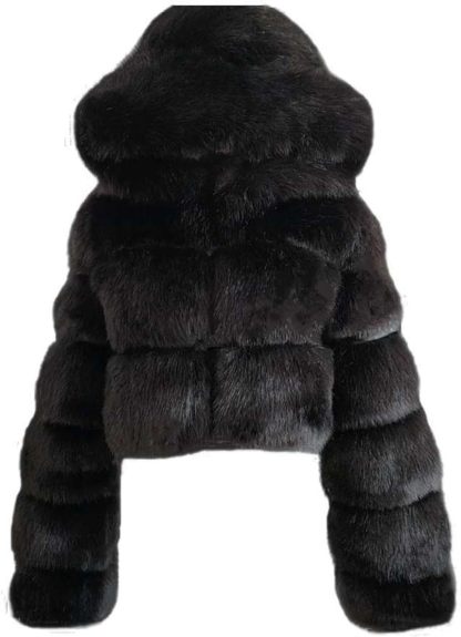Women's Crop Fur Coat Plain Faux Fur Quilted Jacket Thick Warm Winter Jacket Teenager Girls Fur Jacket Zip Up Jacket Coat Faux Fur Jacket Long Sleeve Winter Coat Cuddly Jacket Winter Fur Coat
