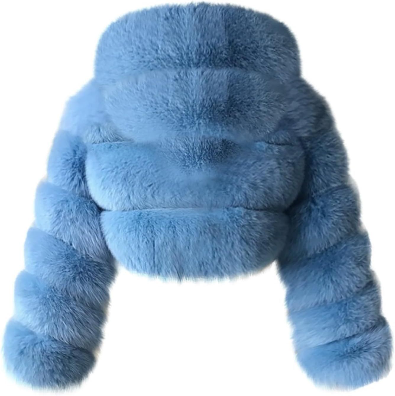 Women's Crop Fur Coat Plain Faux Fur Quilted Jacket Thick Warm Winter Jacket Teenager Girls Fur Jacket Zip Up Jacket Coat Faux Fur Jacket Long Sleeve Winter Coat Cuddly Jacket Winter Fur Coat