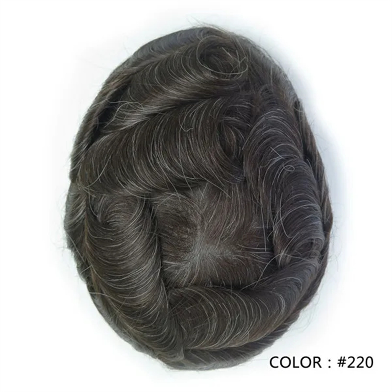 Swiss Lace Hairpieces Brethable Durable Lace Bleached Knots Super Soft Mens Wig