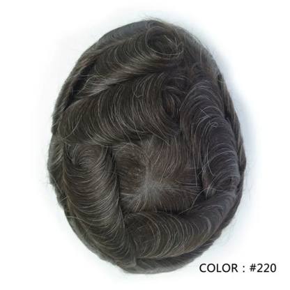 Swiss Lace Hairpieces Brethable Durable Lace Bleached Knots Super Soft Mens Wig