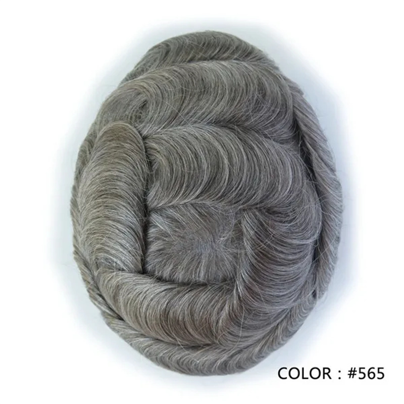 Swiss Lace Hairpieces Brethable Durable Lace Bleached Knots Super Soft Mens Wig