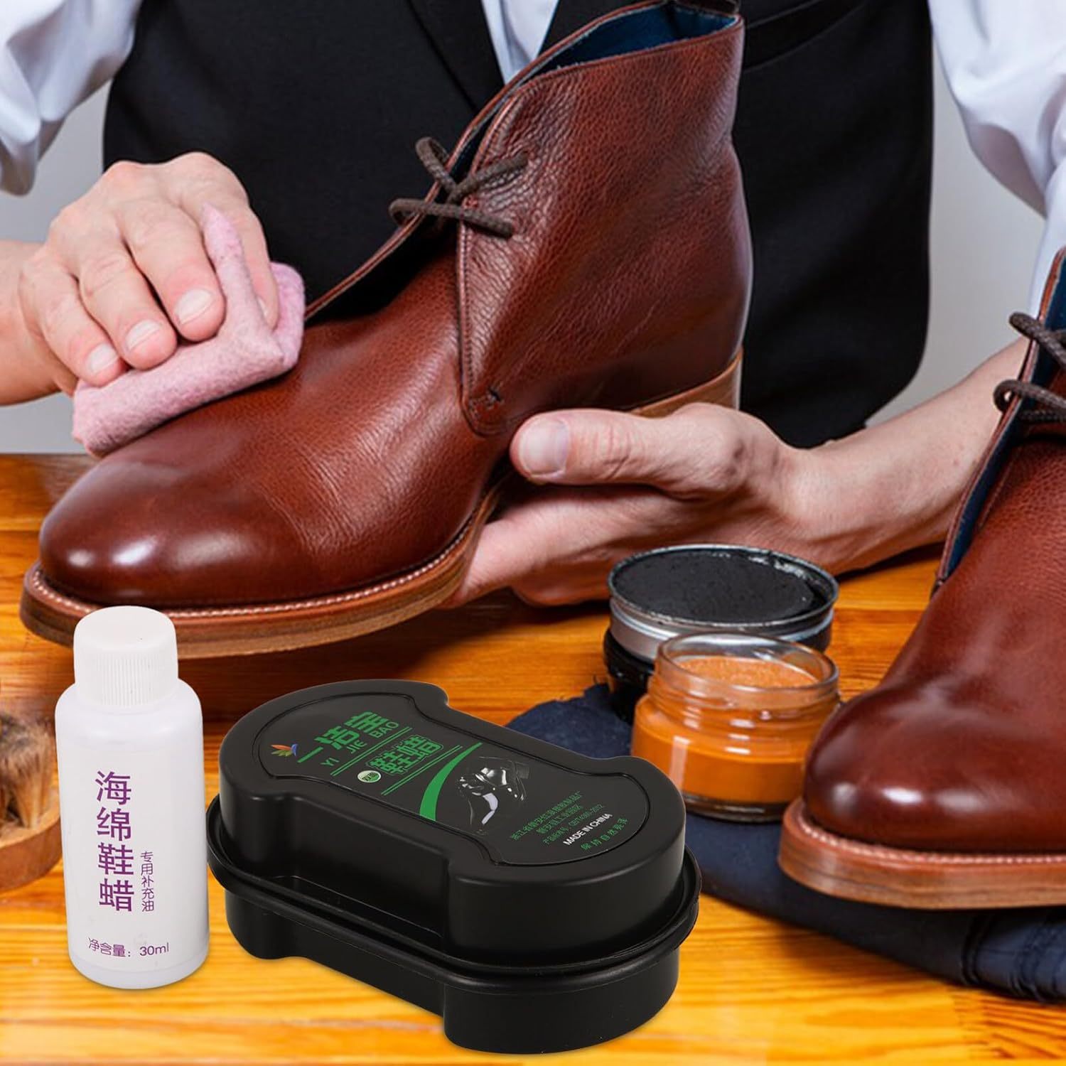 LIFKOME 1 Set Leather Shoe Polish Shoe Brush Comfortable Grip Brush Shoe for Polishing Boot Brush Shoe Scrub Brush Shoes Scrub Brush Shoe Polishing Brush Shoe Polish Brush Sponge