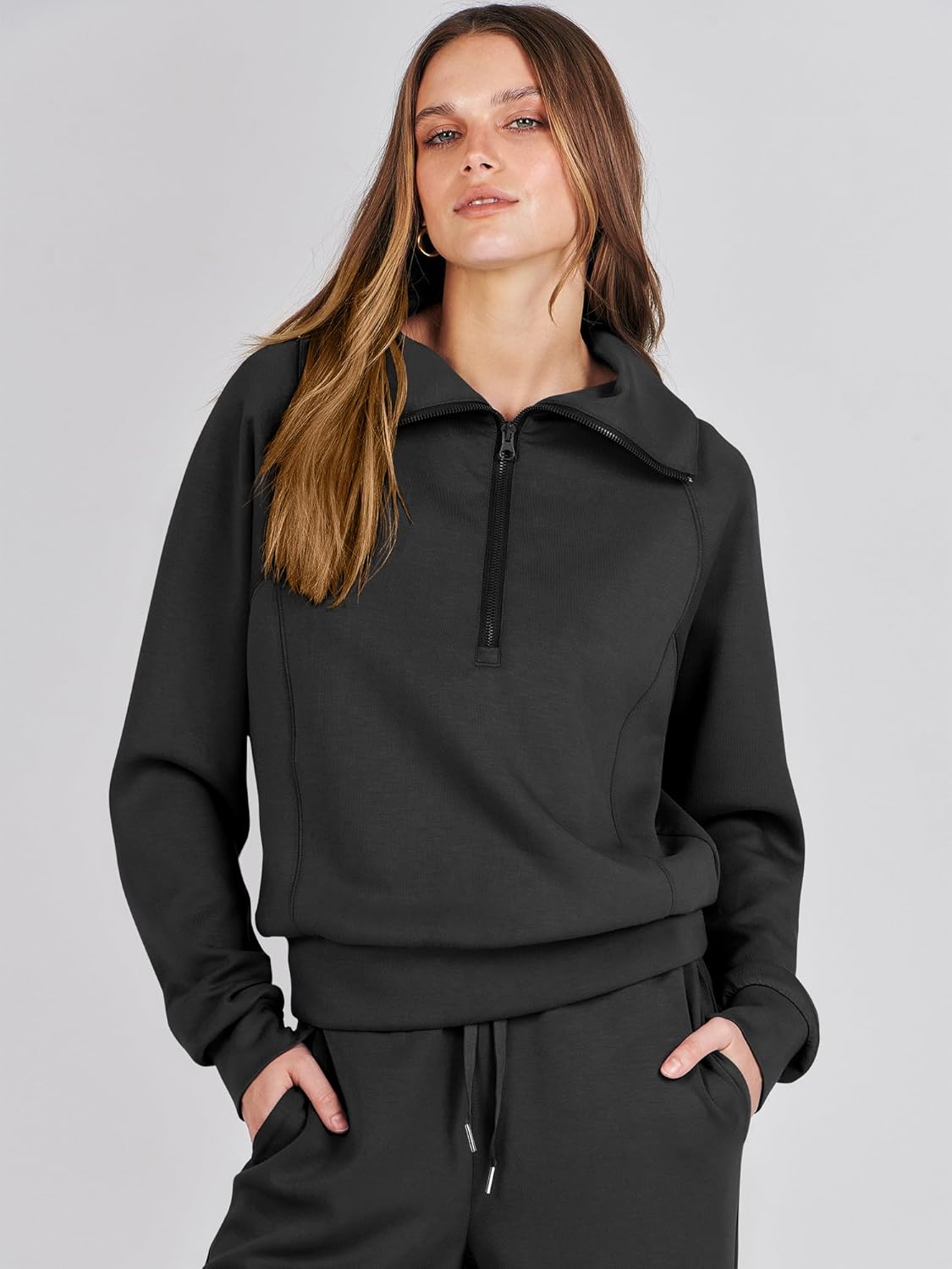 ANRABESS Women 2 Piece Outfits Sweatsuit Oversized Sweatshirt Sweatpants Tracksuit Sweat Lounge Matching Set 2024 Fall Trendy