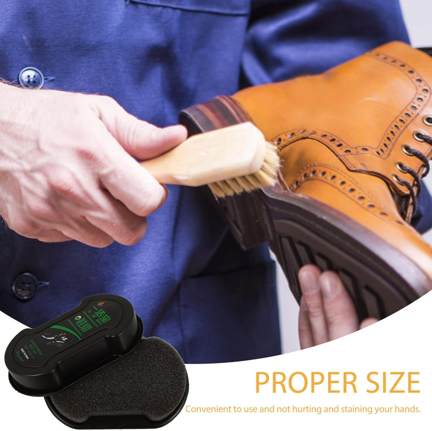 LIFKOME 1 Set Leather Shoe Polish Shoe Brush Comfortable Grip Brush Shoe for Polishing Boot Brush Shoe Scrub Brush Shoes Scrub Brush Shoe Polishing Brush Shoe Polish Brush Sponge